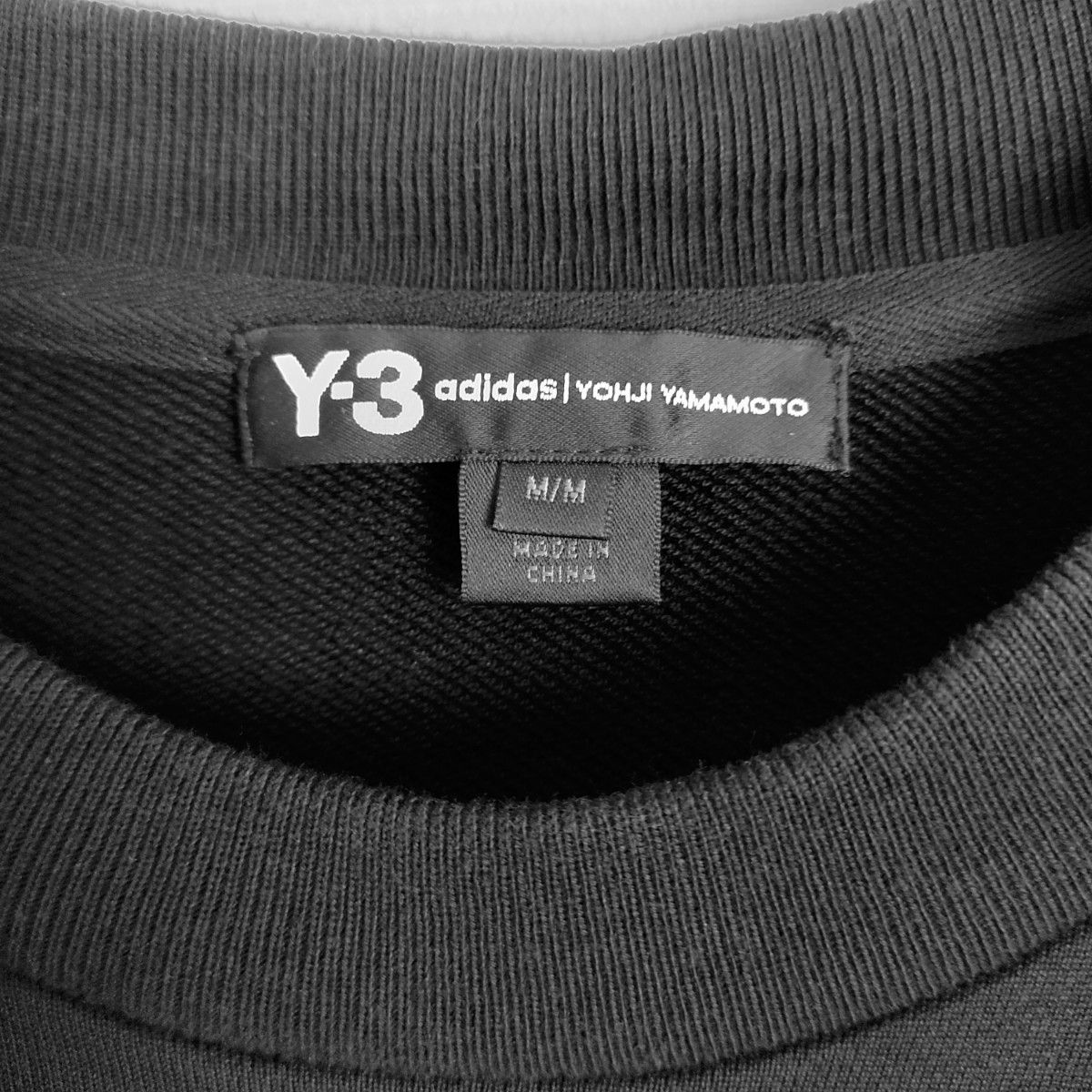 【即完売モデル】Y-3 ワイスリー☆刺繍ロゴ付スウェット　黒　M　オーバーサイズ　ビッグロゴ　ヨウジヤマモト　adidas