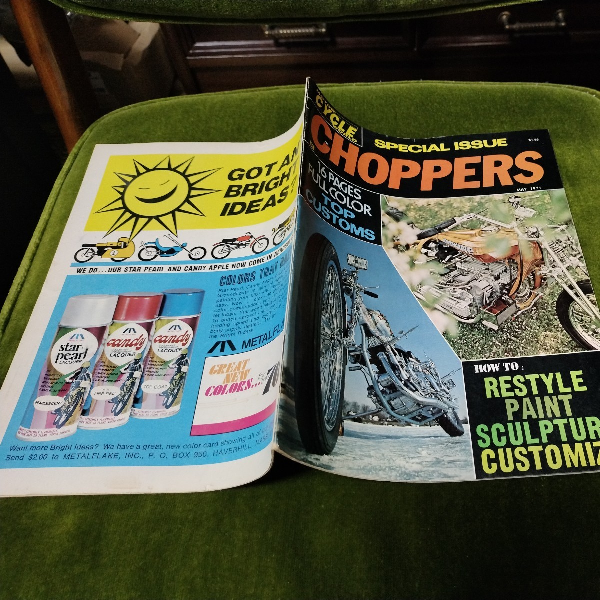 チョッパーズ choppers 1971年5月号　年式相応の痛みはあります　チョッパー ビンテージ トライアンフ ハーレー ショベル ホンダ_画像2