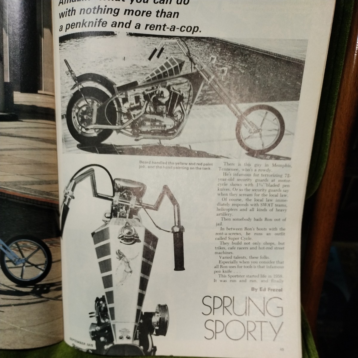 チョッパーズマガジン choppers magazine 1975年9月号　年式相応の痛みはあります ビンテージ トライアンフ ナックル チョッパー_画像9