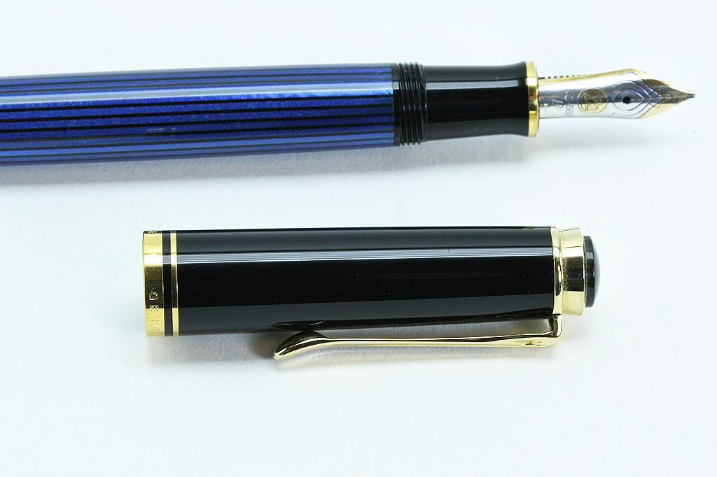 ペリカン Pelikan 万年筆 スーベレーン M400 ブルーストライプ ペン先 K14 B 中古品 程度AB 中古 送料無料 動画 Youtube_画像3