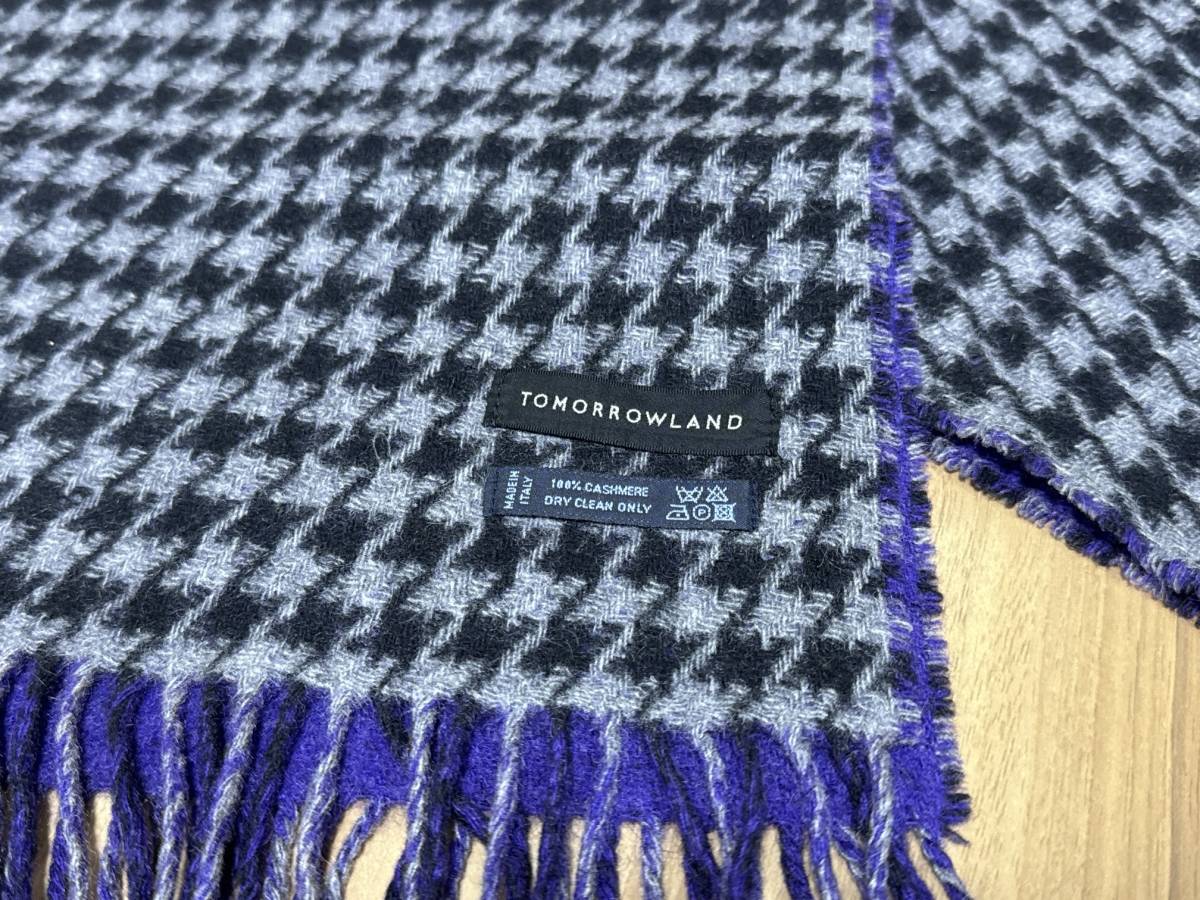  beautiful goods Tomorrowland TOMORROWLAND purple black × gray thousand bird pattern muffler 