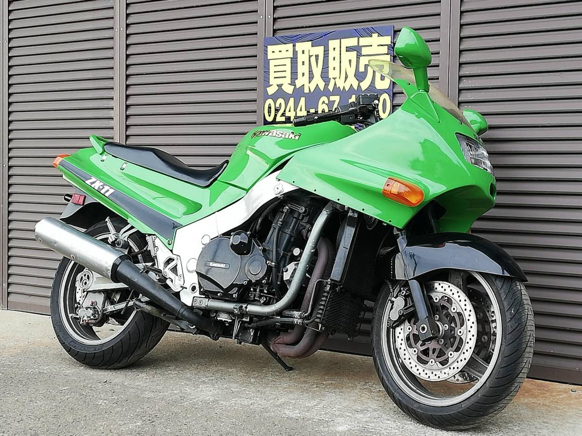 ZX-11(ZXBC)(ZZ-R1100) 未点検につき現状にて！ エンジン少し始動確認！ 外装グリーンにオールペイント！ 福島発！の画像1