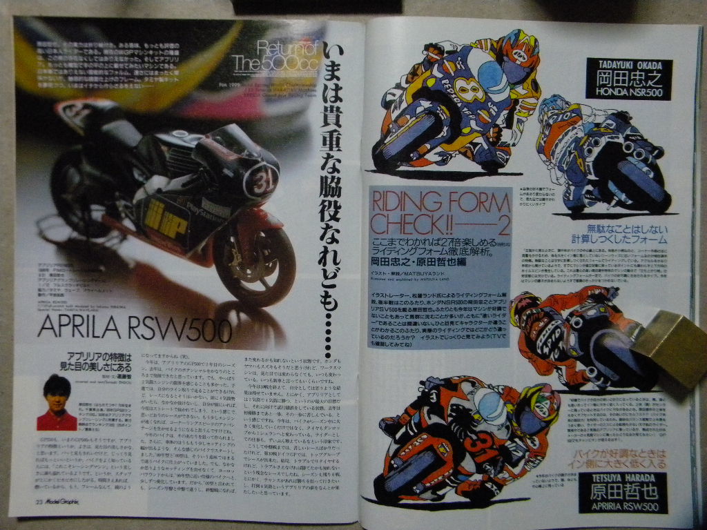 ★モデルグラフィックス191★Return of The500cc～スズキRGV-Γ '99 青木宣篤/ヤマハYZR500 '00 阿部典史/ホンダNSR500/アプリリアRSW500_画像9