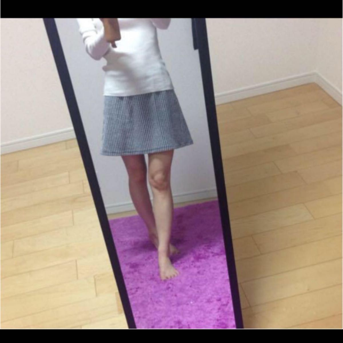【アルバローザ】ギンガムチェック台形スカート ミニスカート