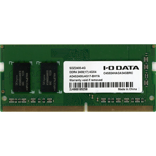 【バルク新品】 I-O DATA アイ・オー・データ SDZ2400-4G SODIMM DDR4 PC4-19200 4GB [管理:1000021092]の画像1