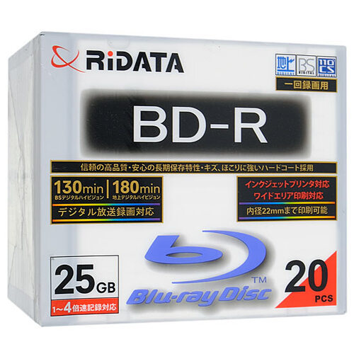 RiTEK Blue-ray disk RIDATA BD-R130PW 4X.20P SC C BD-R 4 speed 20 sheets set [ control :1000023984]