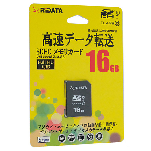 【ゆうパケット対応】RiDATA SDHCメモリーカード RD2-SDH016G10U1 16GB [管理:1000025629]_画像1
