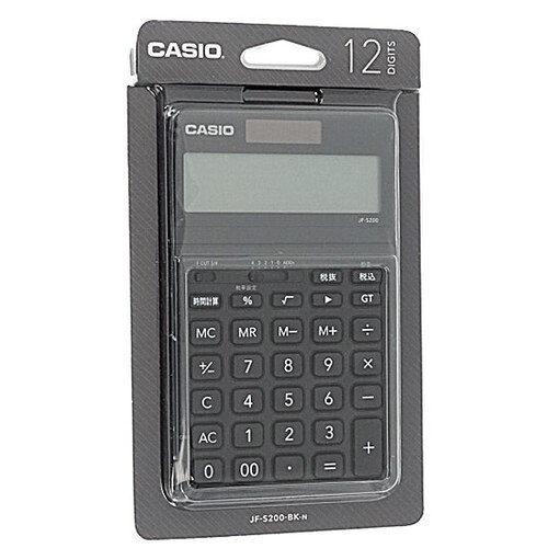 【ゆうパケット対応】CASIO製 スタイリッシュ電卓 12桁 ジャストタイプ JF-S200-BK ブラック [管理:1100032007]_画像1