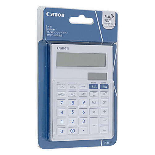 【ゆうパケット対応】CANON 小型卓上電卓 抗菌・キレイタイプ 10桁 LS-101T [管理:1100048895]の画像1