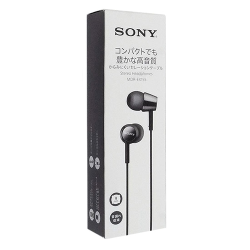 SONY 密閉型インナーイヤーレシーバー MDR-EX155 (B) ブラック [管理:1100044969]_画像1