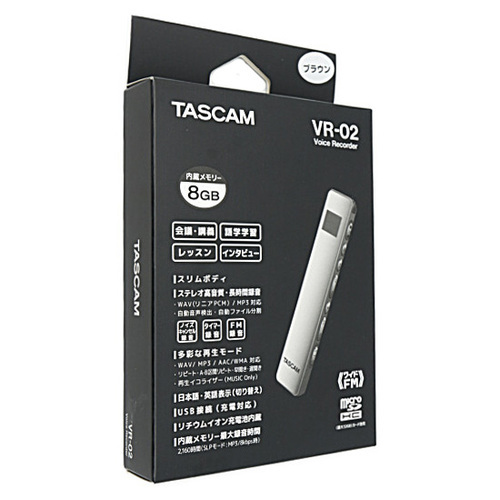 TASCAM ワイドFMチューナー搭載 ICレコーダー VR-02-BR ブラウン 未使用 [管理:1150020906]_画像1