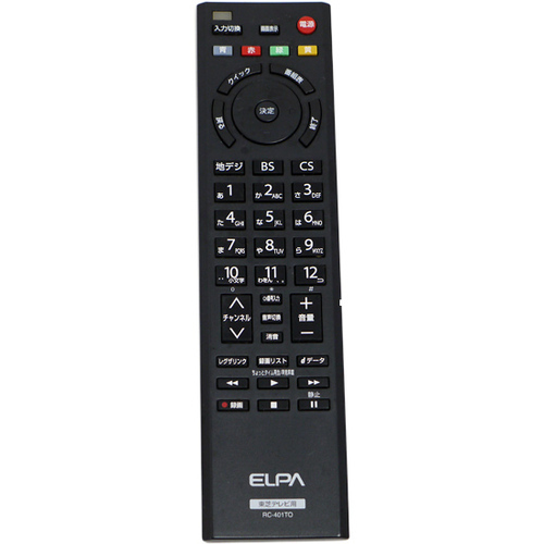 【中古】ELPA 地上デジタル用テレビリモコン 東芝テレビ用 RC-401TO [管理:1150013092]の画像1