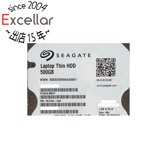 【中古】SEAGATE ノート用HDD 2.5inch ST500LM021 500GB 7mm 8000～9000時間以内 [管理:1050022580]_画像1