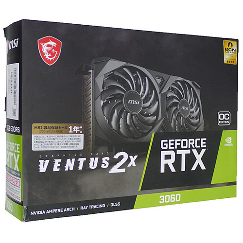 MSI製グラボ GeForce RTX 3060 VENTUS 2X 12G OC PCIExp 12GB [管理:1000016974]_画像1