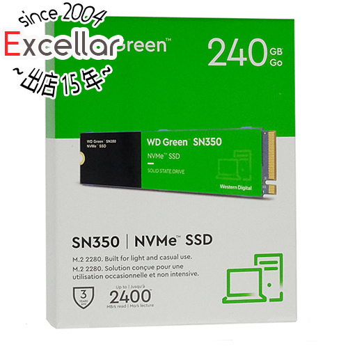 Western Digital製 WD Green SN350 NVMe WDS240G2G0C 240GB [管理:1000027376]_画像1