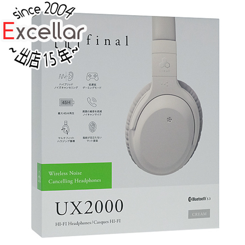 final ワイヤレス ノイズキャンセリングヘッドホン UX2000 FI-UX2DPL-CREAM クリーム 未使用 [管理:1150025890]