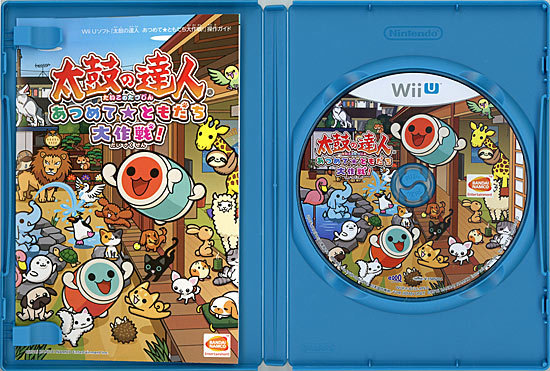 【中古】太鼓の達人 あつめて ともだち 大作戦！ 「太鼓とバチ」1セット同梱版 Wii U 外箱なし・ディスク傷 [管理:1350010630]_画像2