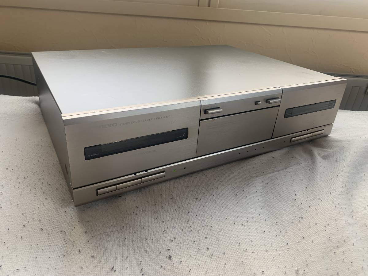 ♪ ONKYO オンキヨー オートリバース ダブルカセットデッキ STEREO CASSETTE DECK K-100 中古動作品_画像1