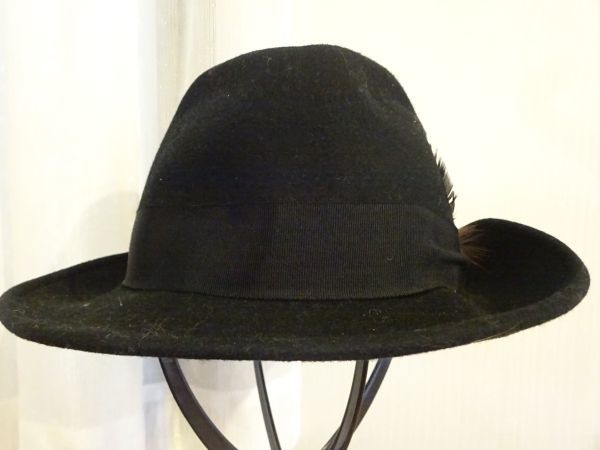 ∃ 三都帽子 ∃ メンズ・紳士　中折れハット　黒色帽子　スタイルハット サイズ５７cm〜５９cm　キャップ　帽子_画像3