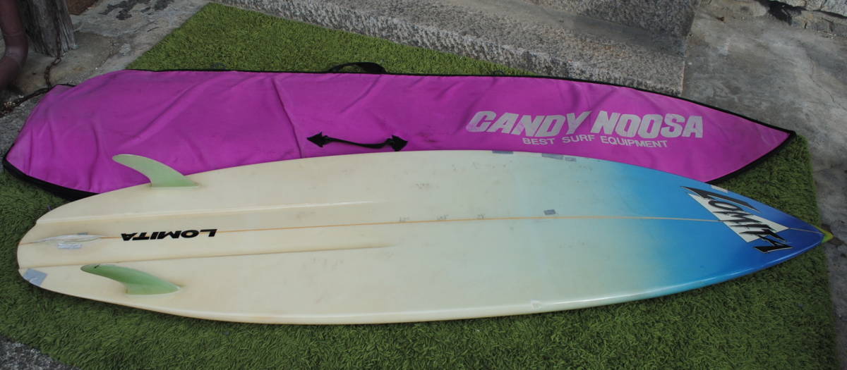 X550 * case attaching surfboard /LOMITA/ approximately 190cm/6.3 feet?/ material FRP/ surfing /SURF BOARD/CANDY NOOSA/ light blue / pink 