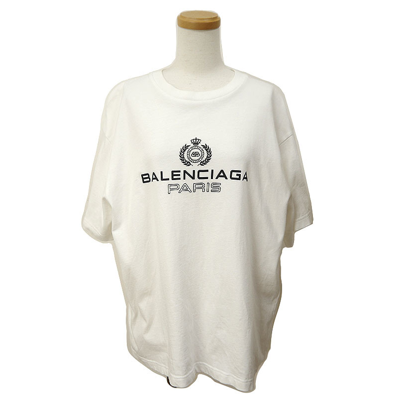 バレンシアガ BALENCIAGA コットンTシャツ 594599 TGV60 カットソー Sサイズ 白 ホワイト 半袖