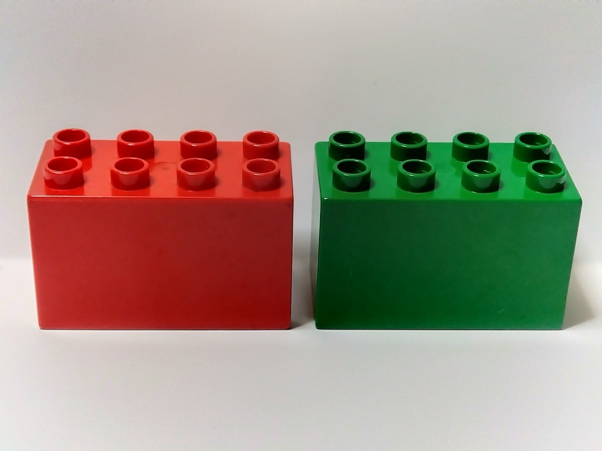 レゴデュプロ 　プリントブロック　2個セット　2×4×2 花、波打つスパッド　ブッシュ付き　茂み　モグラ？　特殊ブロック_画像4