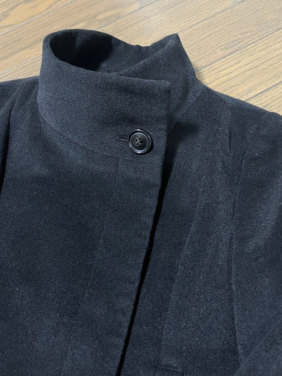 INED  イネド　スタンドカラージャケット　ブラック　コート　ショート　アンゴラ60％ ウール40％  超美品　細見え アウター