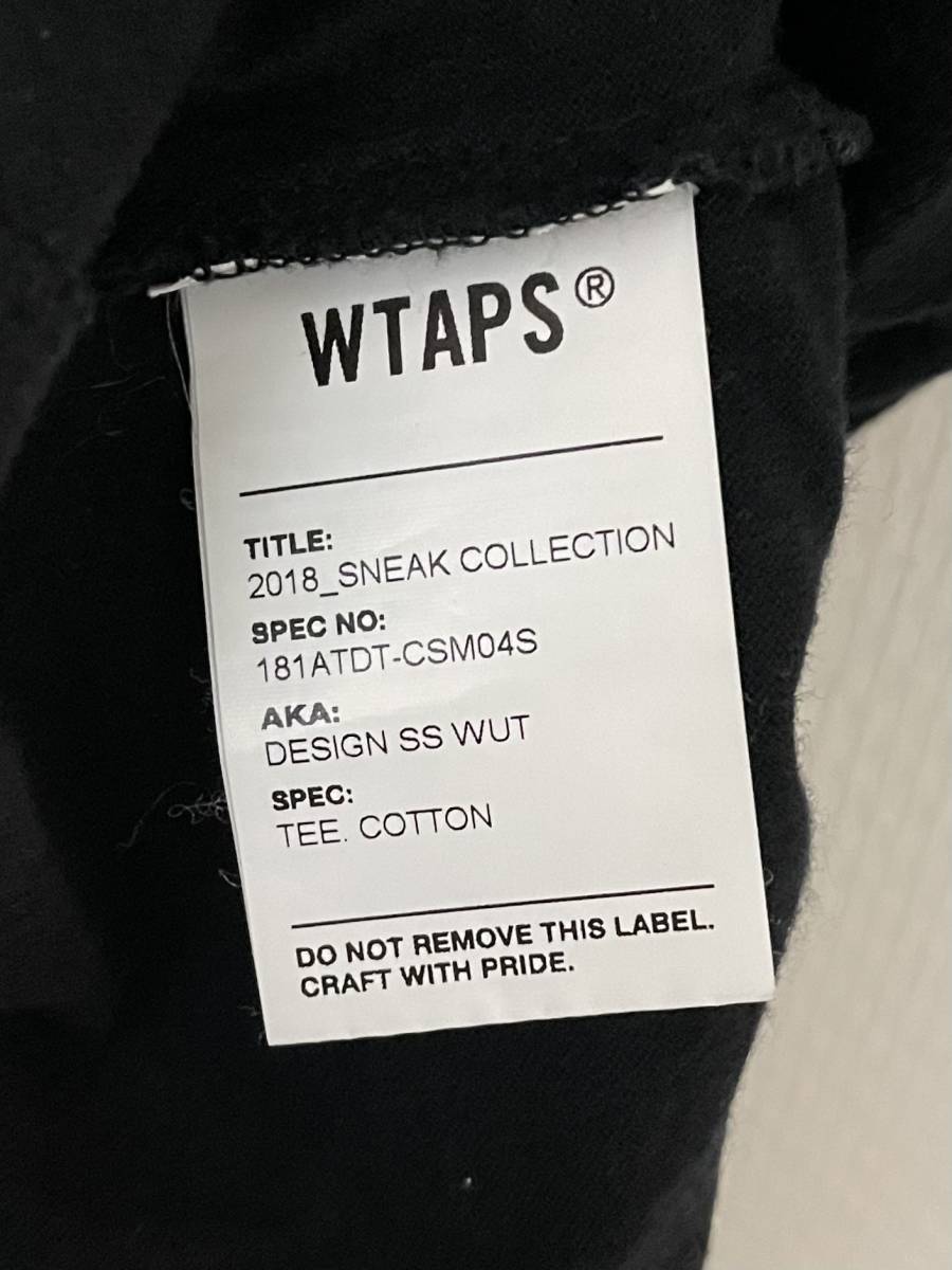 送料230円〜 WTAPS ダブルタップス 18SS「DESIGN SS WUT」ロゴプリントTシャツ size X02 （大きめのMでL相当のサイズ感）の画像8