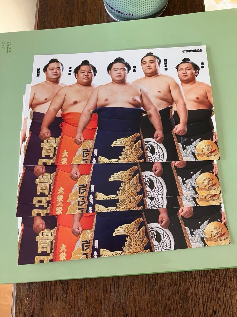 【日本相撲協会】大相撲ポストカード♪ ( 明生 ・大栄翔・隠岐の海・照強）大相撲カード