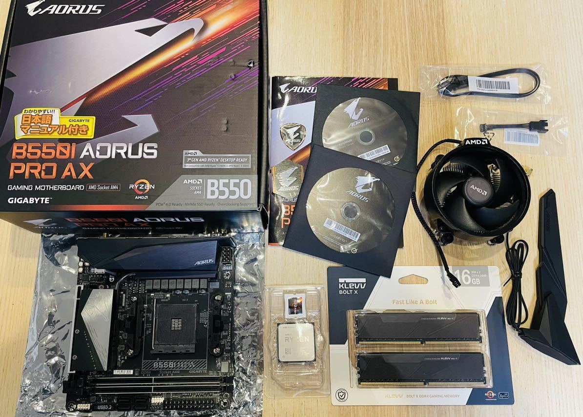 動作確認済】マザーボード GIGABYTE B550I AORUS PRO AX + CPU AMD