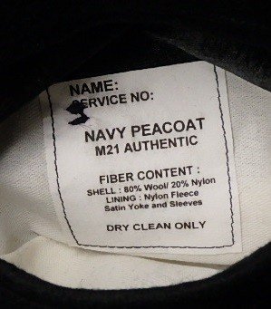 STERRING WEAR pea coat navy USA made size:34R.T.