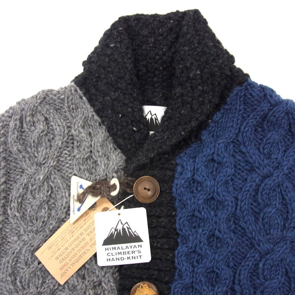 新品 定価3万円●HIMALAYAN CLIMBER’S HAND-KNIT 22AW カウチン ニット ジャケット フィッシャーマン アラン メンズ Mサイズ 未使用 肉厚_画像4