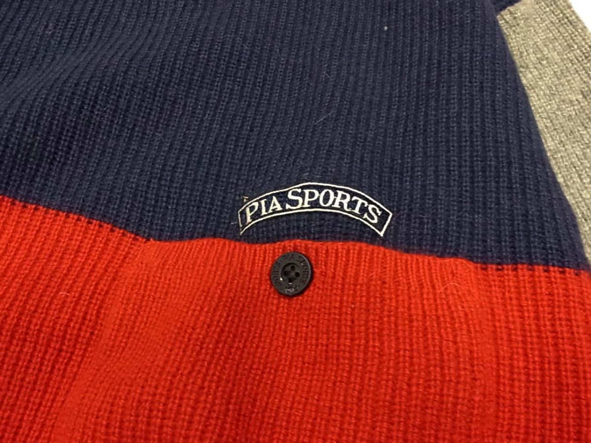 ◆PIASPORTS ピアスポーツ セーター ウールニット 日本製 メンズ 1円スタート_画像3