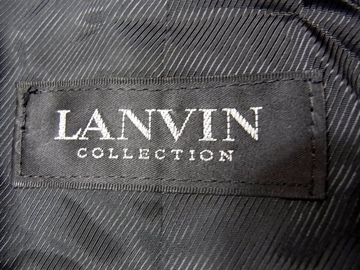 ◇LANVIN COLLECTION ナイロン ロングコート 比翼型 2重襟 ランバン コレクション メンズ 1円スタート_画像5