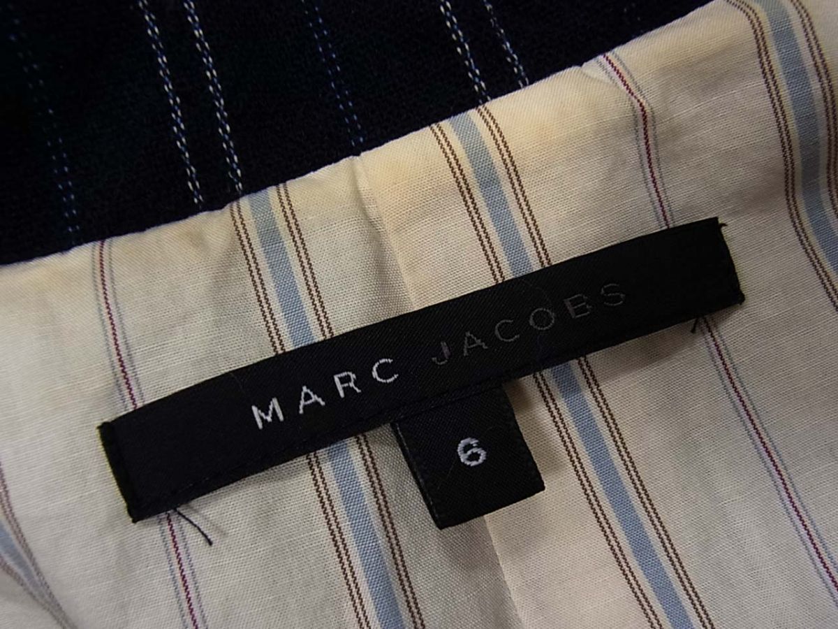 ☆MARC JACOBS マークジェイコブス ストライプ柄 ウールコート レディース デザインコート_画像8