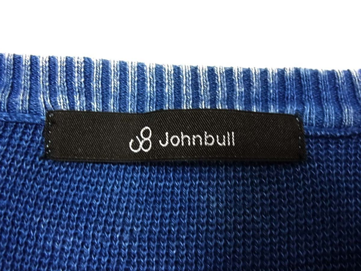 ◆Johnbull ジョンブル ニット インディゴ染め ブリーチ加工 セーター メンズ 1円スタート_画像7