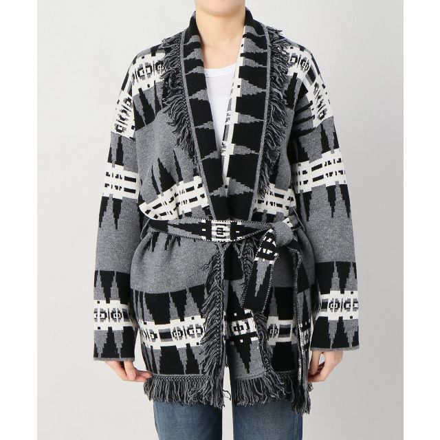 貴重★L'Appartement　OBOK　NATIVE KNIT CARDIGAN　ニット　ガウンジャケット　ベルト付き　ネイティブ柄　90720円 ★アパルトモン/MUSE_画像1