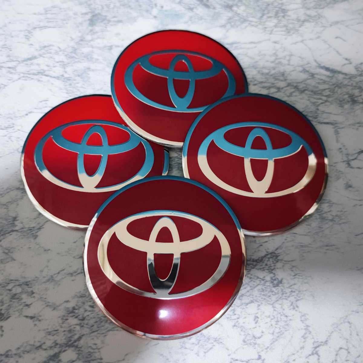 トヨタ ホイールセンターキャップ(レッド)56mm 4P■プリウス クラウン ハリアー アルファード アクア ヤリスクロス ライズ RAV4 86 C-HR_画像8