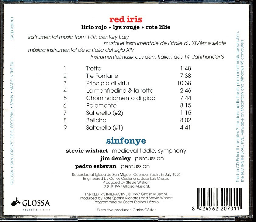 GLOSSA シンフォニエ/Sinfonye - 赤いアイリス～14世紀イタリアのフィドルと打楽器のための音楽　c1CB000025SYK_画像4