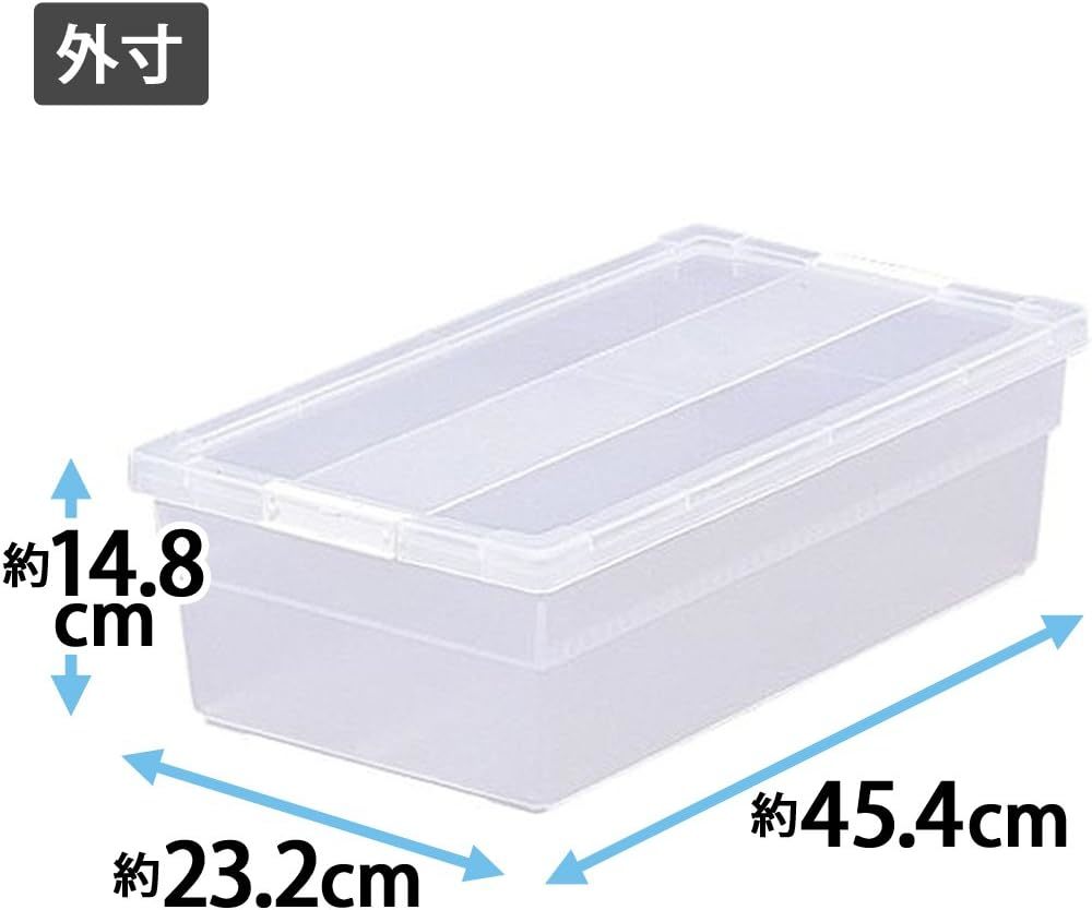 アイリスオーヤマ 収納 ボックス コミック収納 ストッカー 日本製 幅23.2×奥行45.4×高さ14.8cm ホワイト/クリア CMS-23　13個_画像4