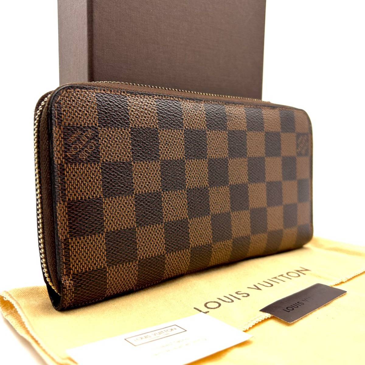 【A231110】★極美品 ★付属品付き★ LOUIS VUITTON ルイヴィトン ダミエ ジッピーウォレットラウンドファスナー 長財布　N41661/MI2162_画像2