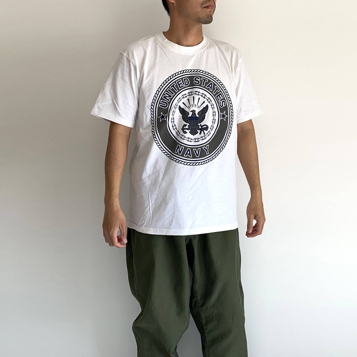 USA製デッドストックSOFFEソフィーUS NAVYプリントTシャツLホワイト白LARGEアメリカ軍ミリタリー軍物ネイビー新品リフレクターMADE IN USAの画像8