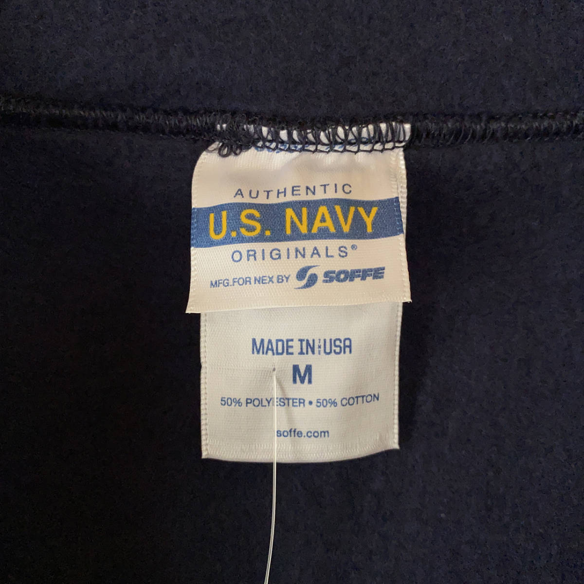 デッドストックSOFFEソフィーUS NAVYトレーニング スウェット ZIP UP パーカーMEDIUMネイビーMアメリカ軍USA製ミリタリー フーディー米軍_画像8