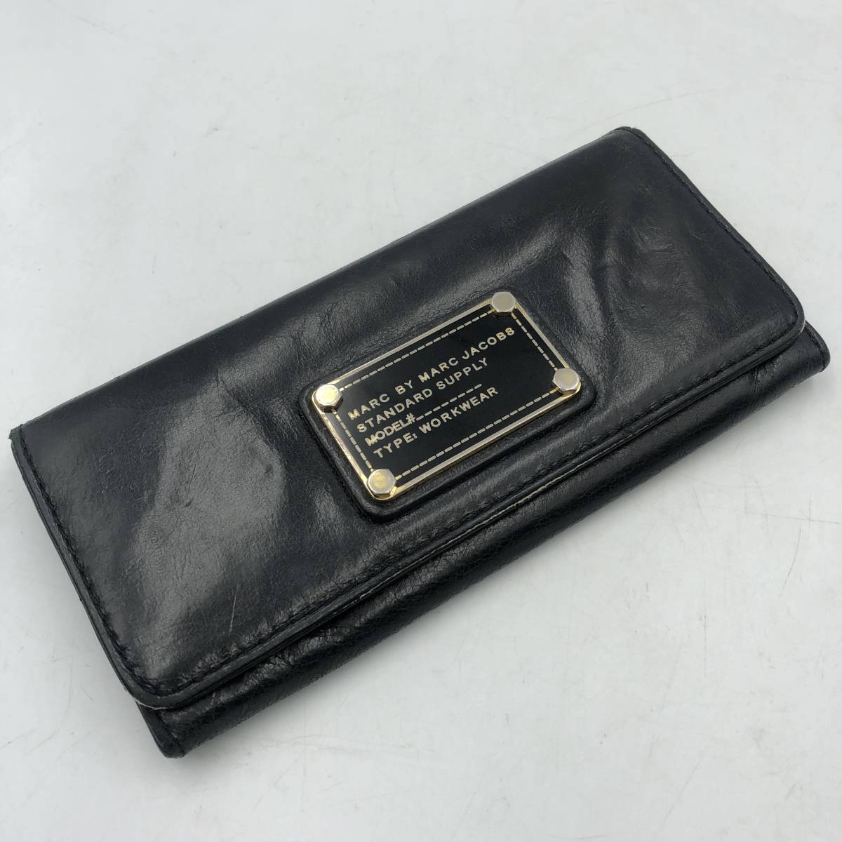 【MARC BY MARC JACOBS】　マークジェイコブズ　長財布　レディース　財布　ブラック　黒　レザー　中古_画像1