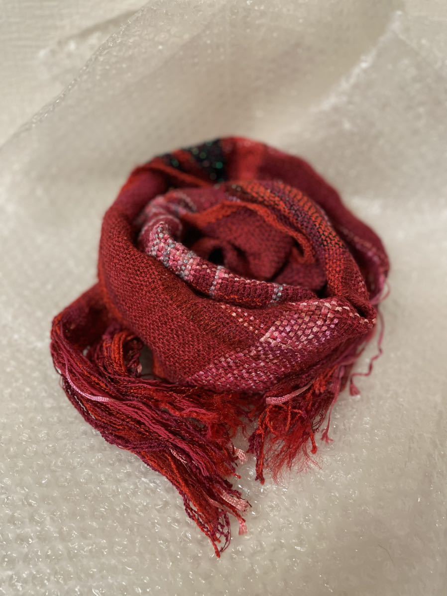 スカーフ　ストール　マフラー　沙織織　ハンドメイド　手織り　未使用品　グレーミックス_画像5