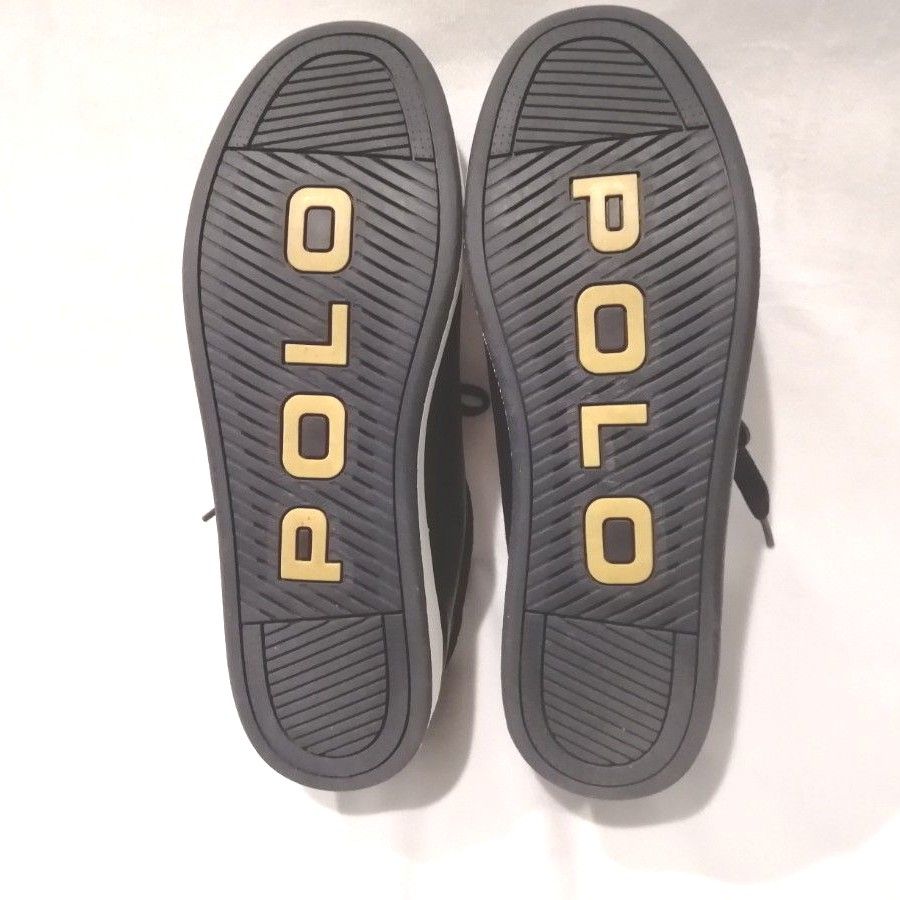 POLO RALPH LAUREN ポロ ラルフローレン レザースニーカー ネイビー US 8.5（26.5cm）極美品