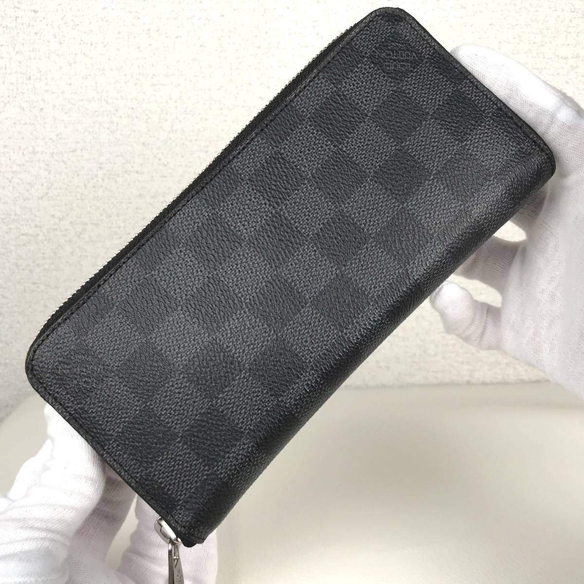 本物保証 1円~ 美品 2017年製 LOUISVUITTON ダミエ グラフィット ジッピー ヴェルティカル 男女 ラウンドファスナー 長財布 中古 GI1117_画像2