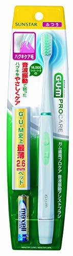 GUM(ガム) 歯周プロケア 音波振動 アシスト 電動 歯ブラシ GS-03 ハグキケア毛 本体 2.6mm 薄型ヘッド 音波振動アシスト歯ブラ_画像1