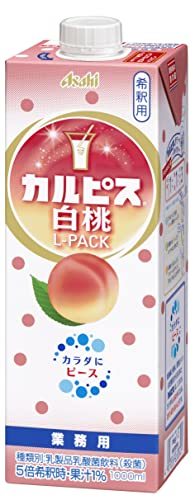  Asahi drink [karupis] white peach L pack paper container 1000ml ×6ps.