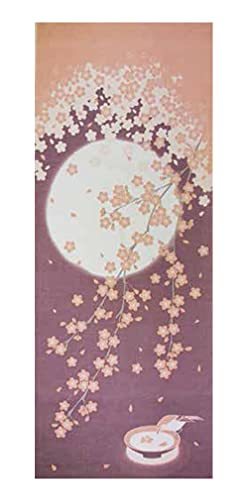 「さらさ」 季節彩る 四季彩布 手拭い 日本製 sy-59 (4月 月と桜)_画像1